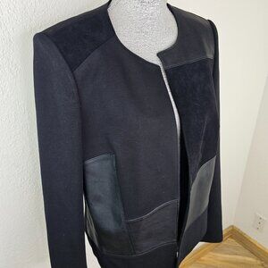 Calvin Klein  Black w Panels Open Front Blazer